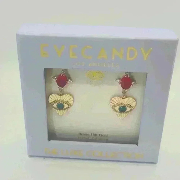 NWOT EyeCandy Evil Eye Earrings - Picture 1 of 6